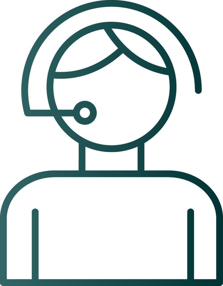 Call Center Agent Line Gradient Icon vector