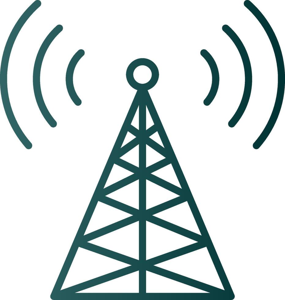 Radio Tower Line Gradient Icon vector