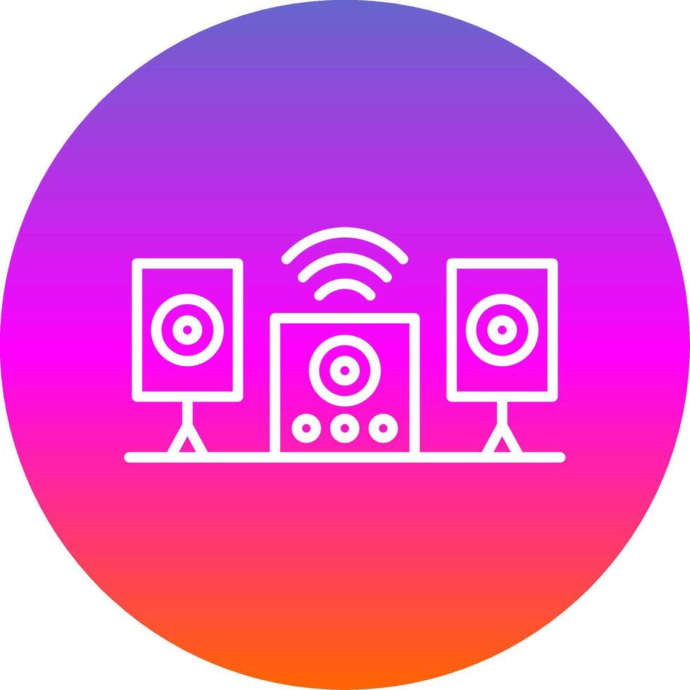 Audio System Line Gradient Circle Icon vector