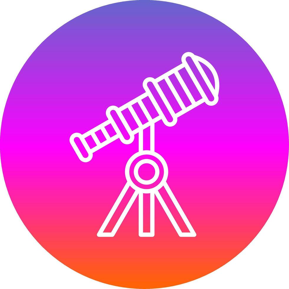 Telescope Line Gradient Circle Icon vector