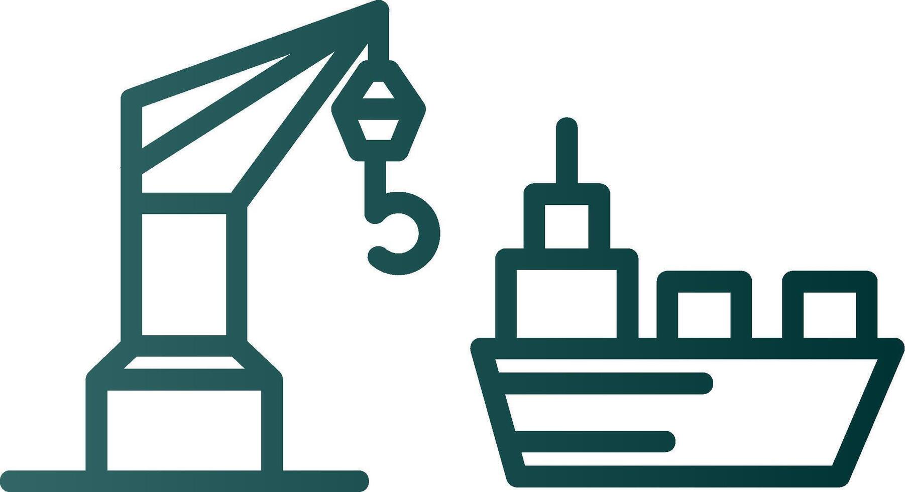 Harbor Line Gradient Icon vector