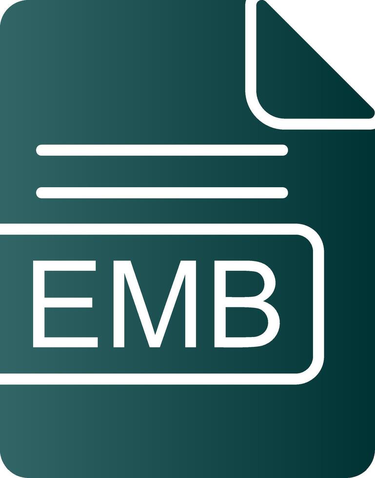 EMB File Format Glyph Gradient Icon vector