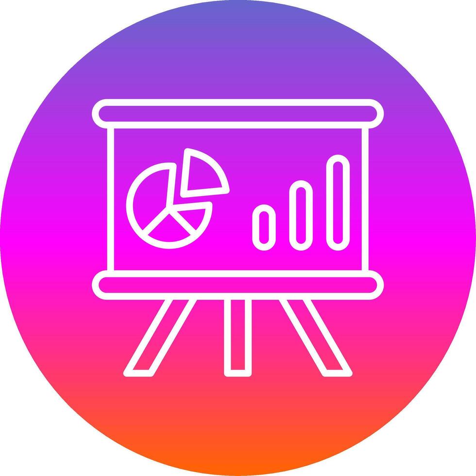 Whiteboard Line Gradient Circle Icon vector