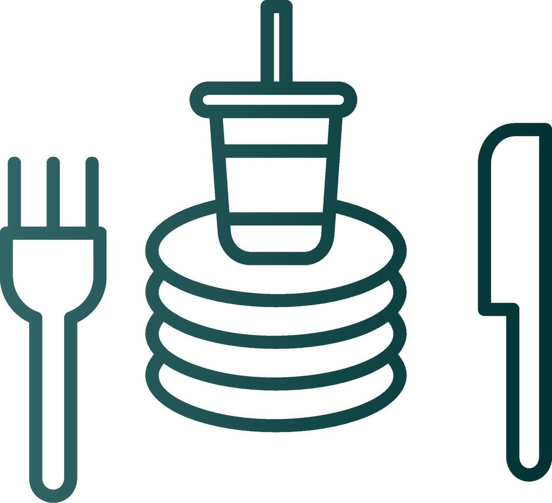 Tableware Line Gradient Icon vector
