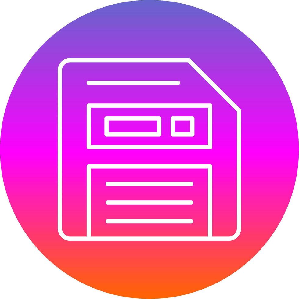 Floppy Disk Line Gradient Circle Icon vector