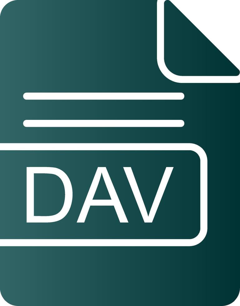 DAV File Format Glyph Gradient Icon vector