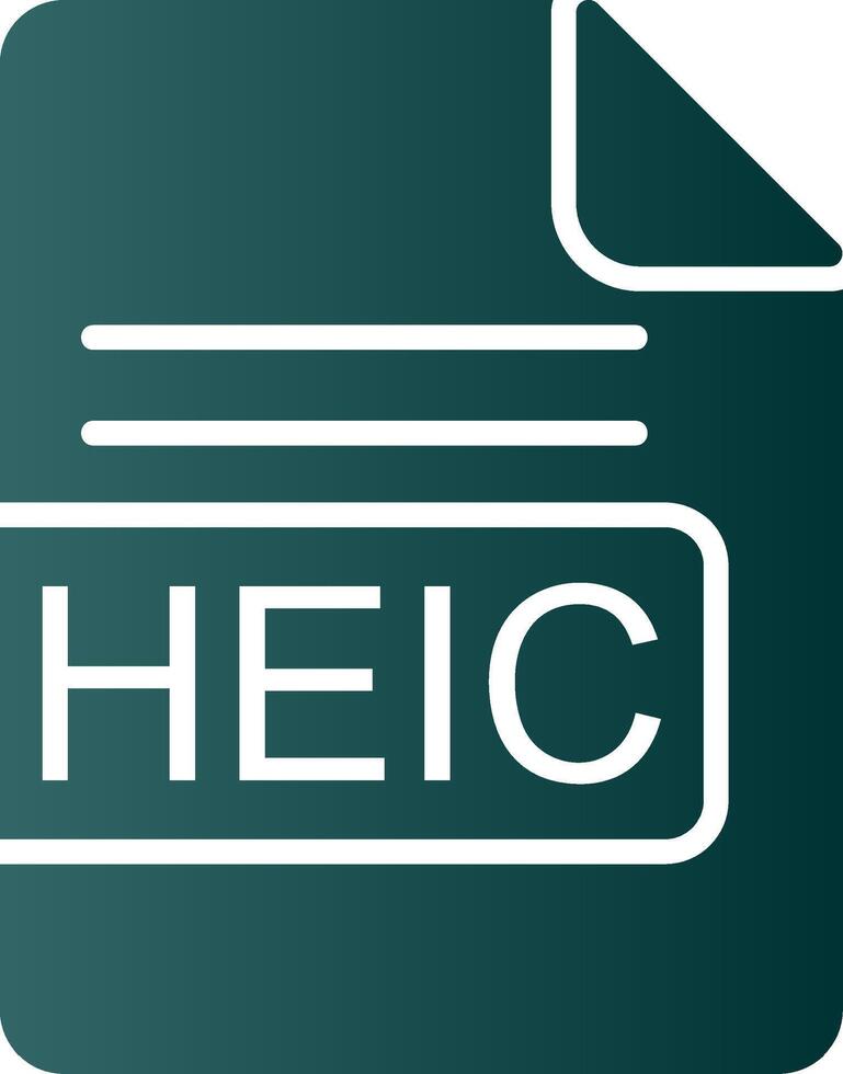 HEIC File Format Glyph Gradient Icon vector