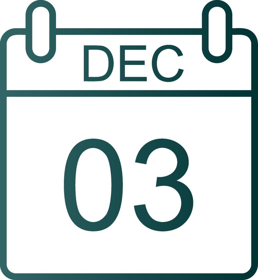 December Line Gradient Icon vector