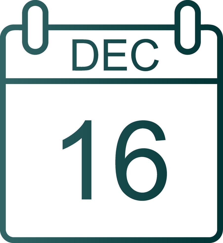 December Line Gradient Icon vector