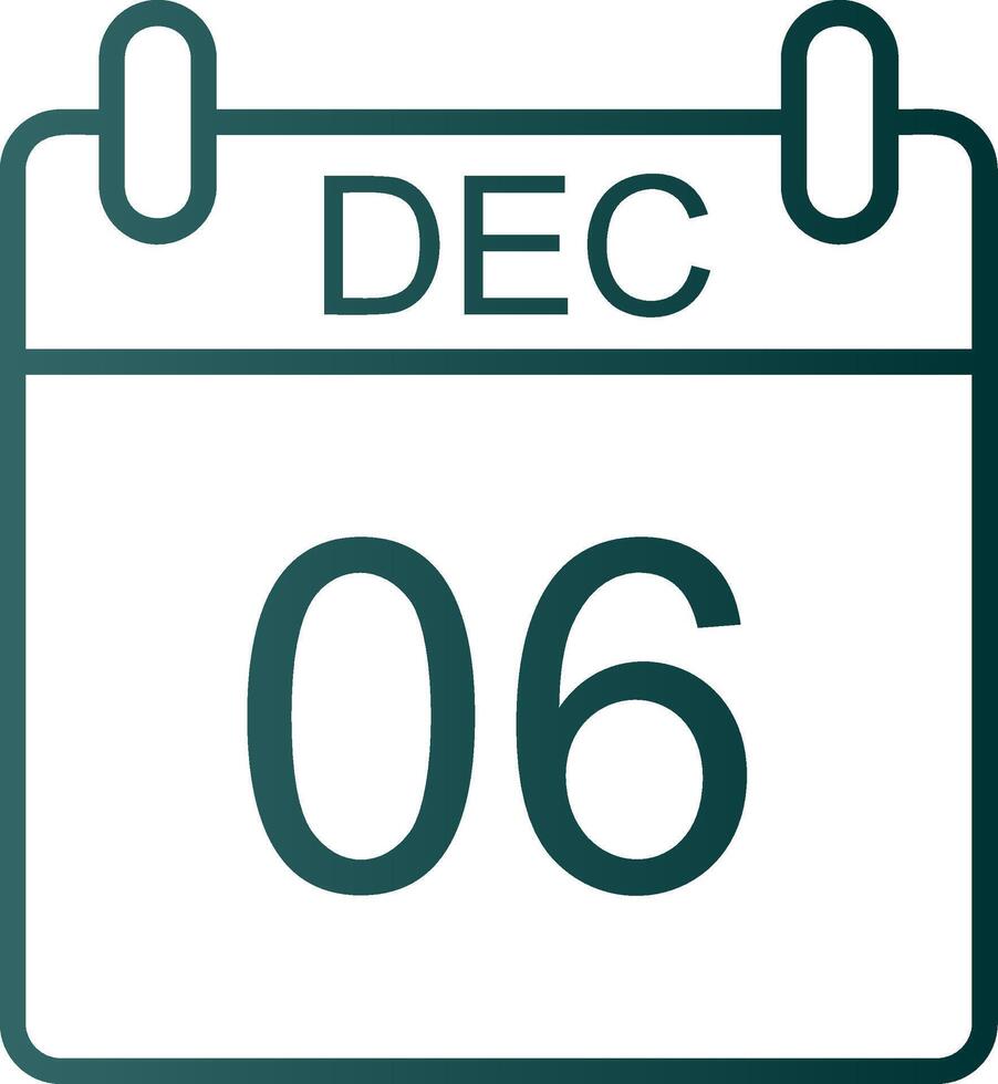 December Line Gradient Icon vector