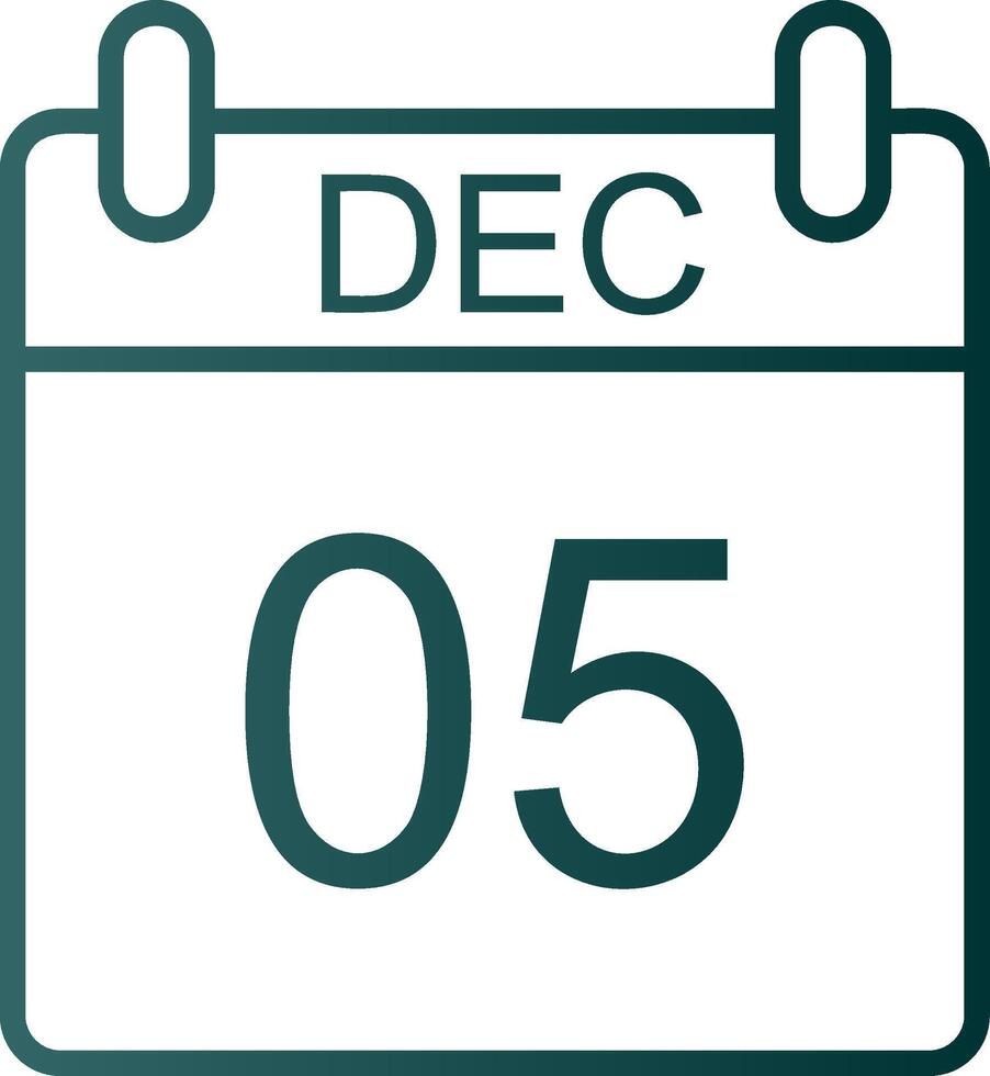 December Line Gradient Icon vector