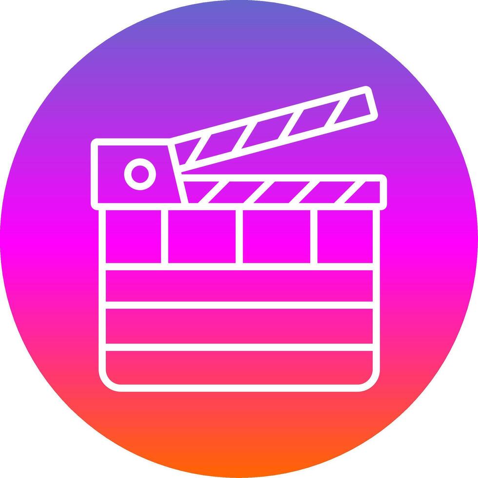 Clapperboard Line Gradient Circle Icon vector