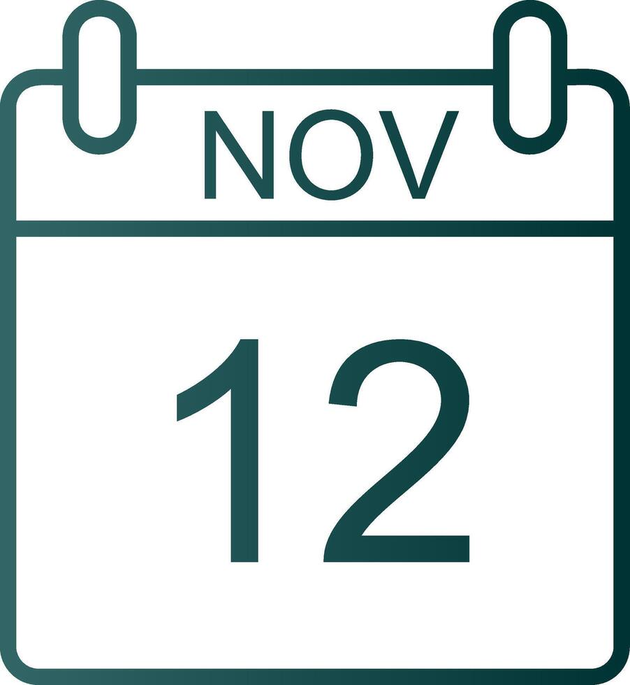 November Line Gradient Icon vector