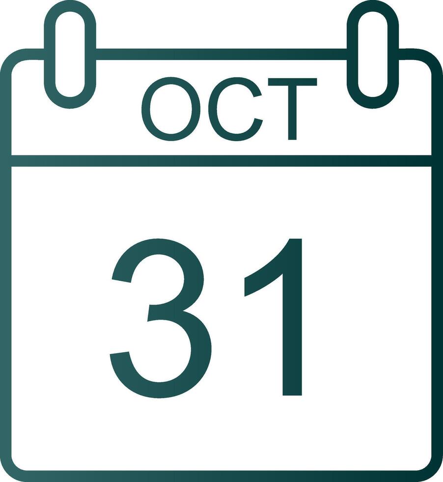 October Line Gradient Icon vector