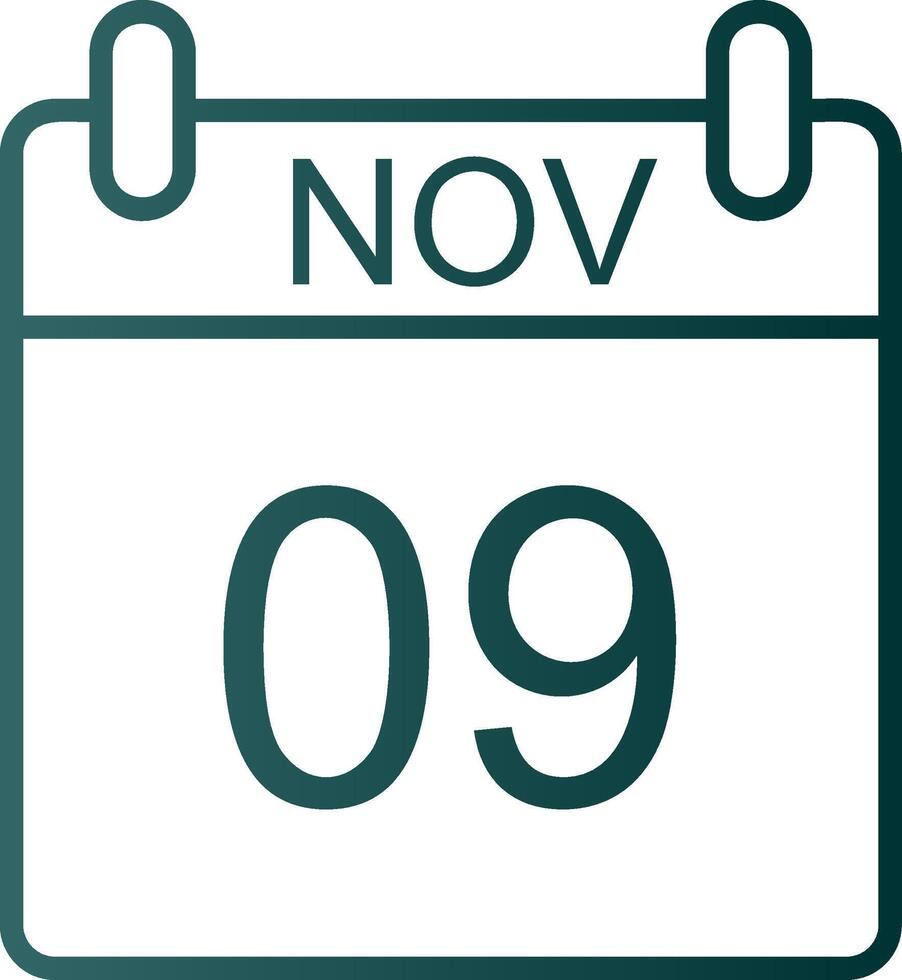 November Line Gradient Icon vector