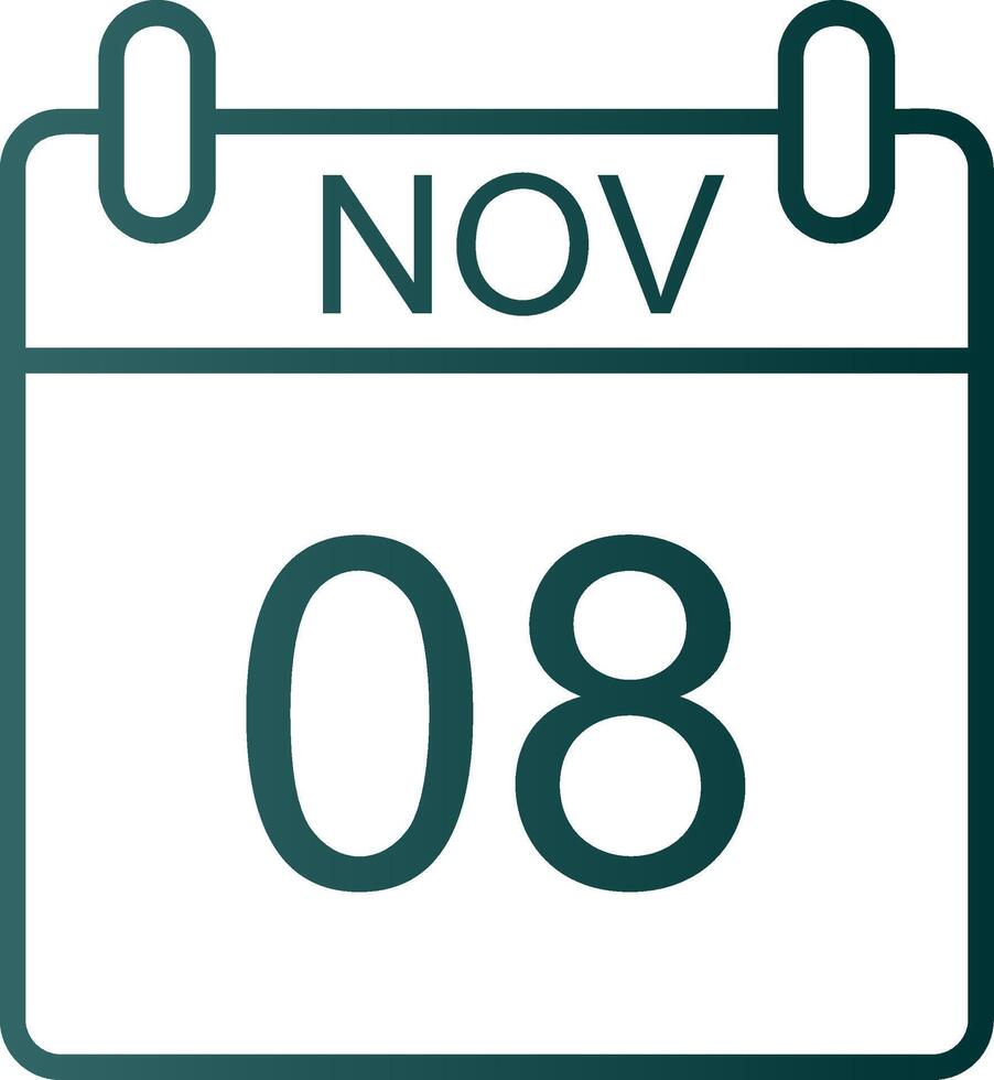 November Line Gradient Icon vector