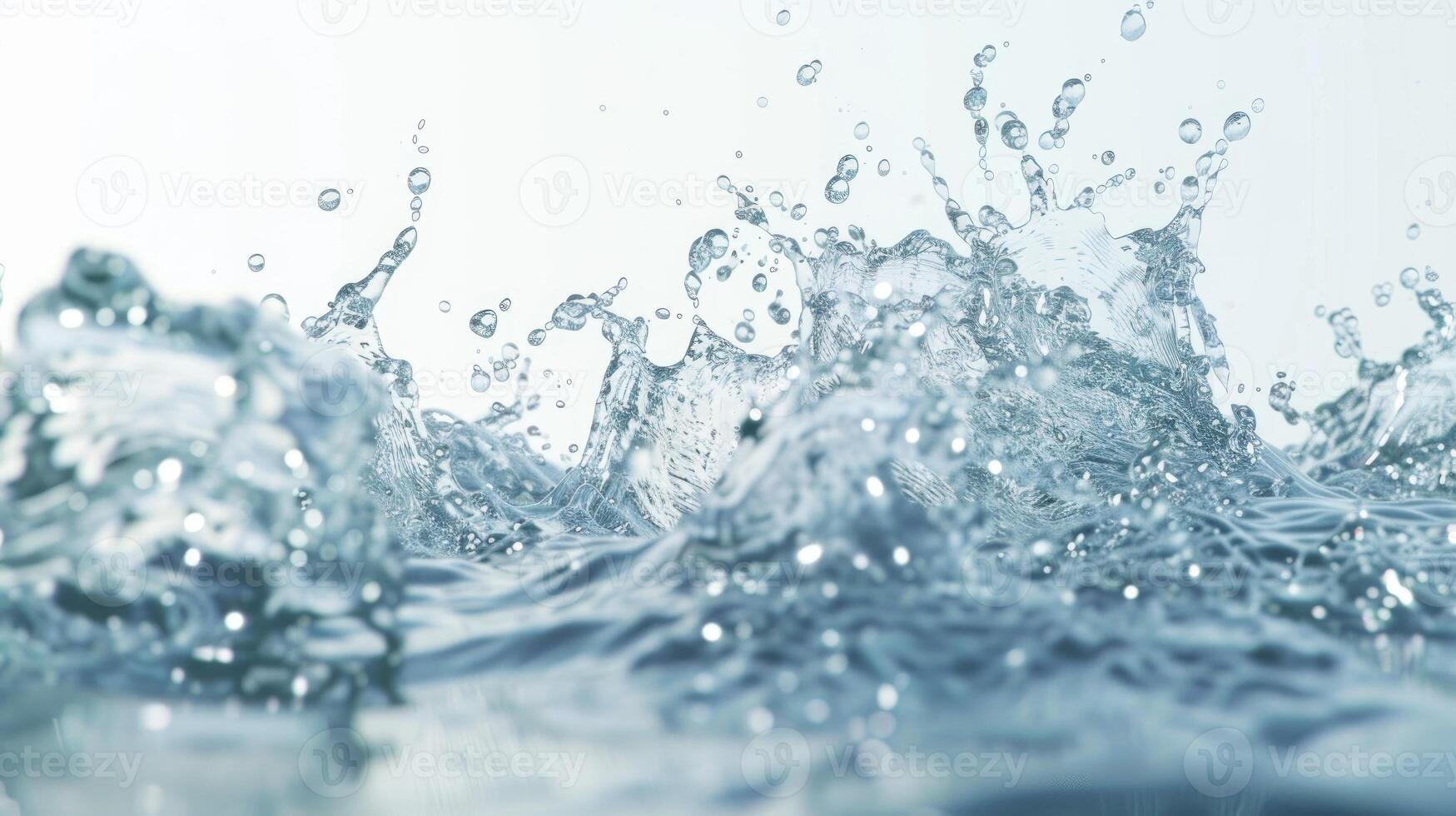 Water splash isolated on white background. photo