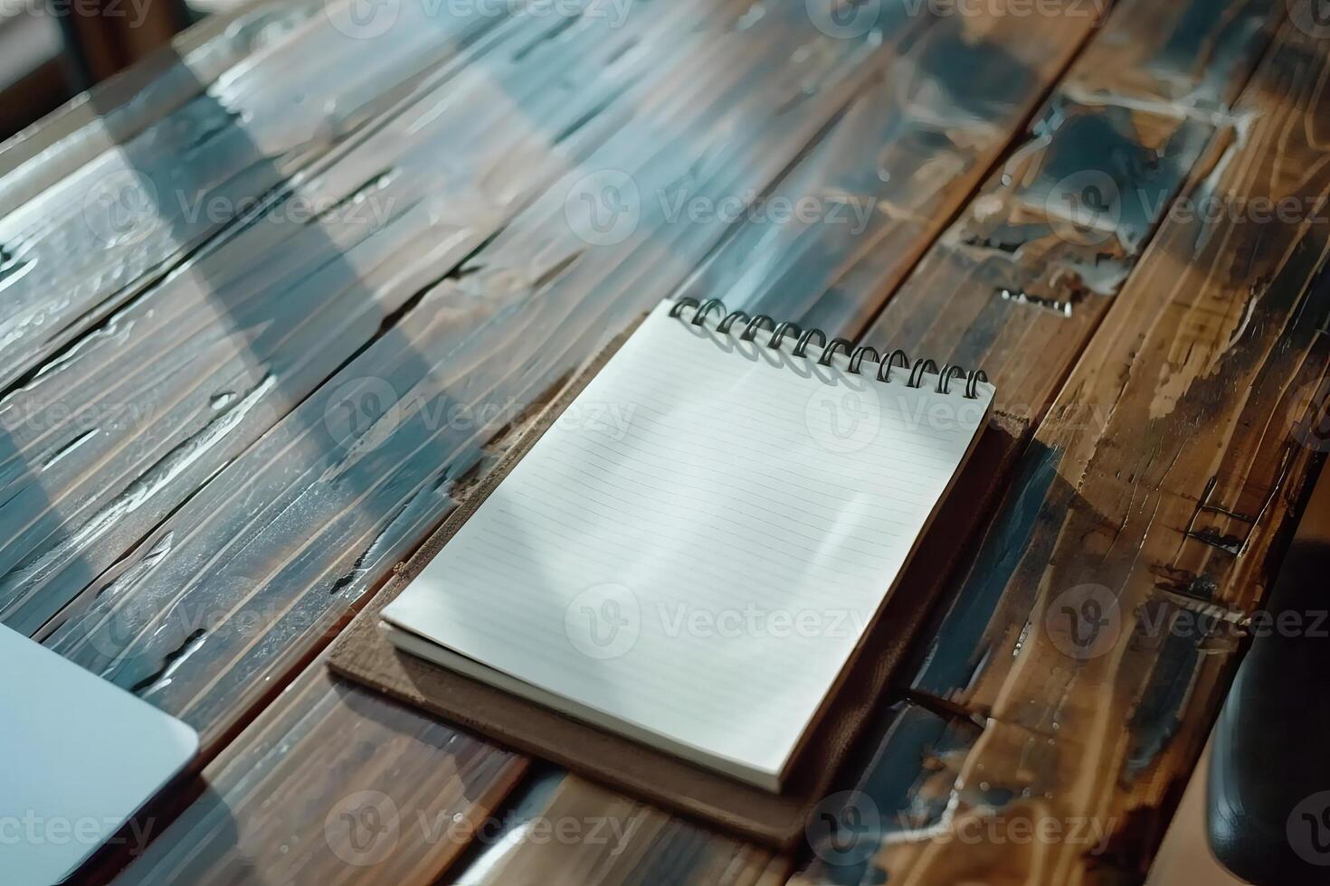 text on open notepad on wooden table near keyboard. Special Offer photo