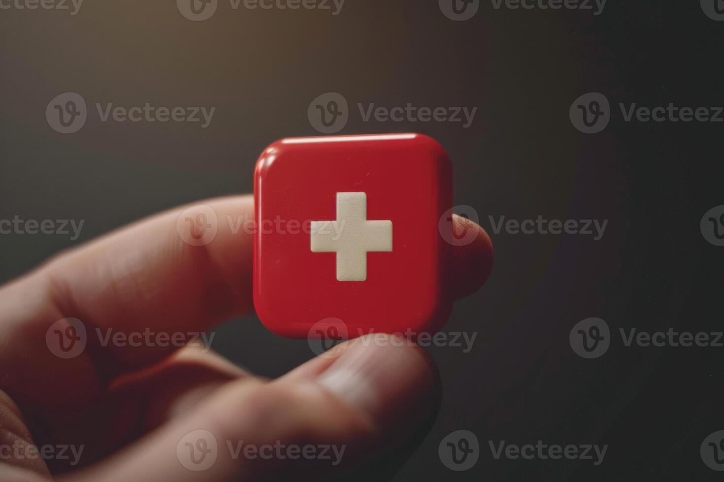 Emergency first aid button pressed repeatedly. photo