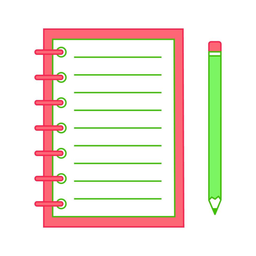 Notebook with a pencil. illustration vector
