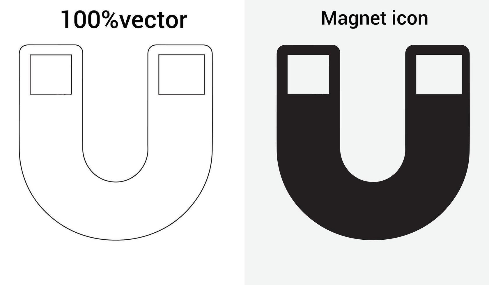 set magnet icon vector