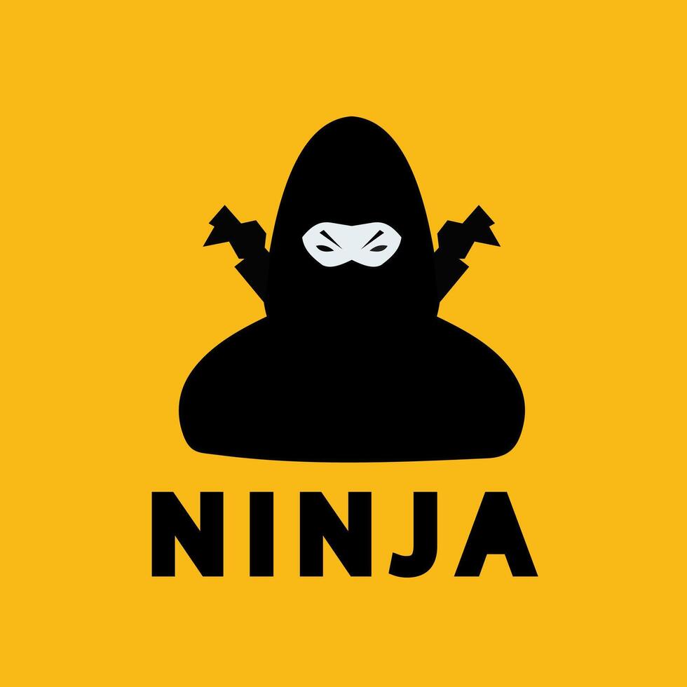 logo deporte juego de azar ilustración ninja samurai vector