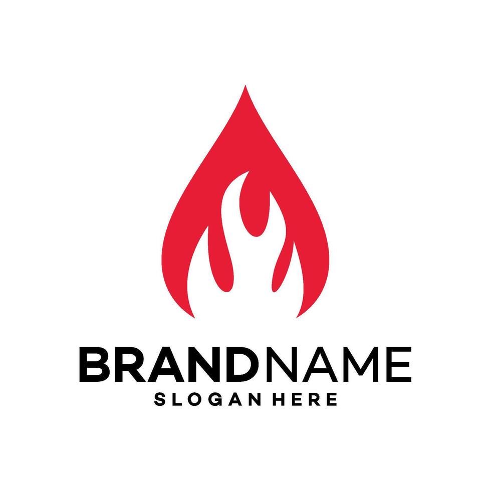water fire logo design template illustration vector