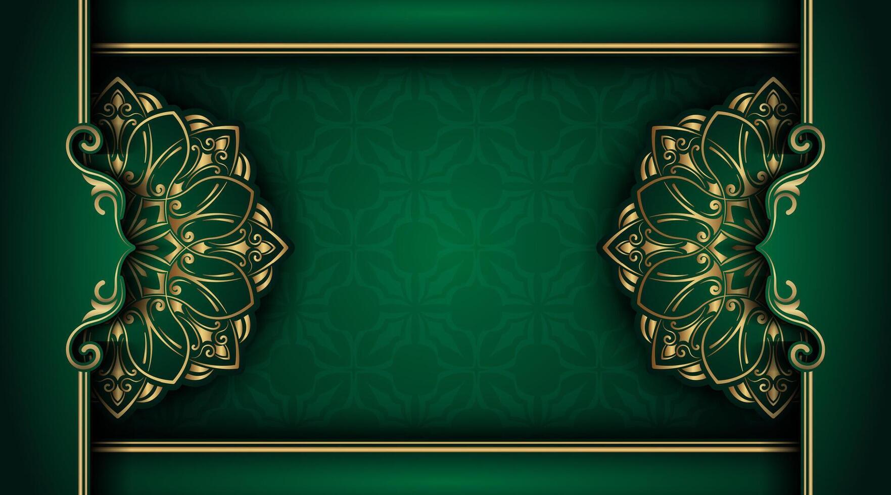 Luxury background with golden mandala ornament vector