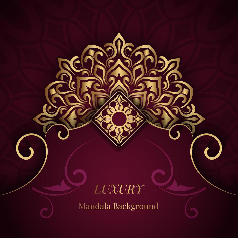 Luxury background, with gold mandala ornament vector