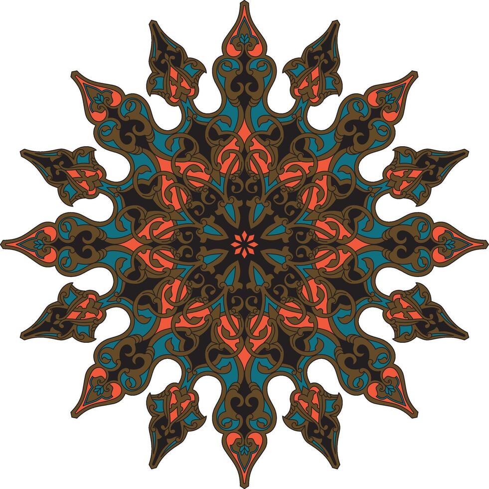 de colores redondo turco ornamento. interminable otomano nacional círculo. vector