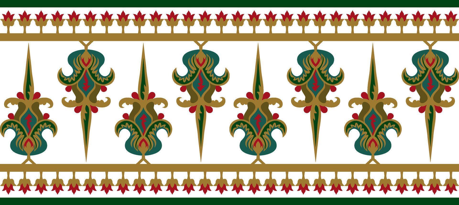 colored seamless byzantine ornament. Endless Border, frame of ancient Greece and Eastern Roman Empire. Decoration of the Russian Orthodox Church. vector