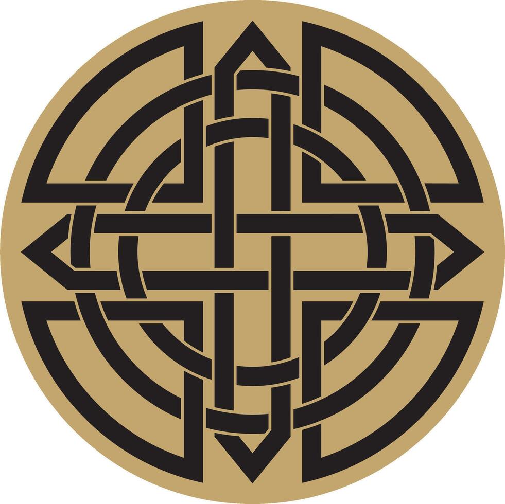 gold and black Celtic knot. Ornament of ancient European peoples. The sign and symbol of the Irish, Scots, Britons, Franks. vector