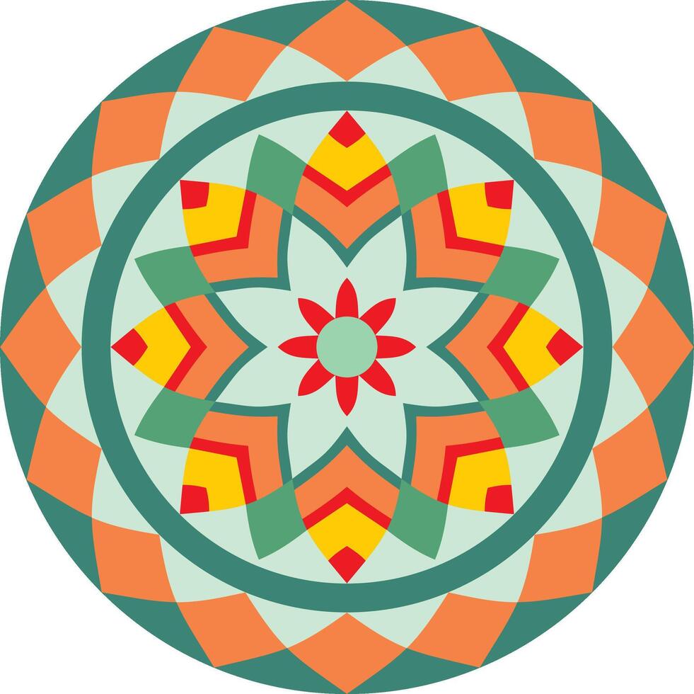 colored round pattern Mosaic circle, geometric ornament. vector