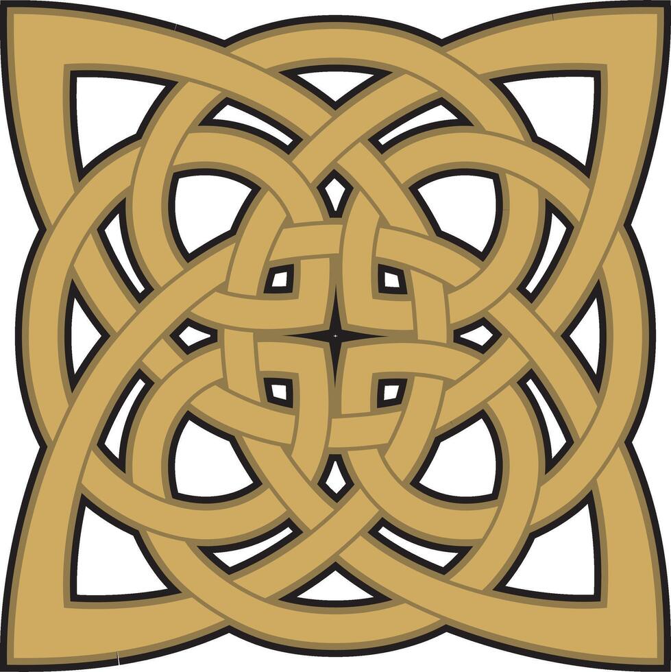 oro céltico nudo. ornamento de antiguo europeo pueblos el firmar y símbolo de el irlandesa, escocés, británicos, francos vector