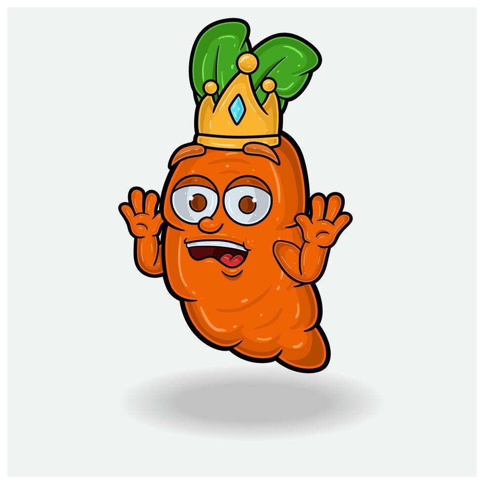 Carrot Mascot Character Cartoon With Shocked expression. vector