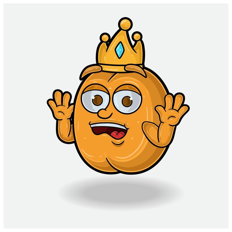 Apricot Mascot Character Cartoon With Shocked expression. vector