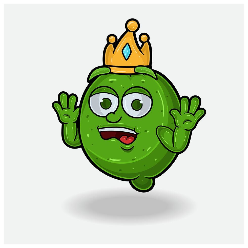 Lime Mascot Character Cartoon With Shocked expression. vector