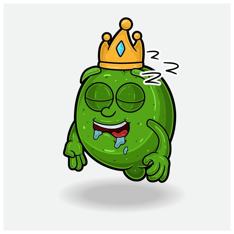 Lime Mascot Character Cartoon With Sleep expression. vector