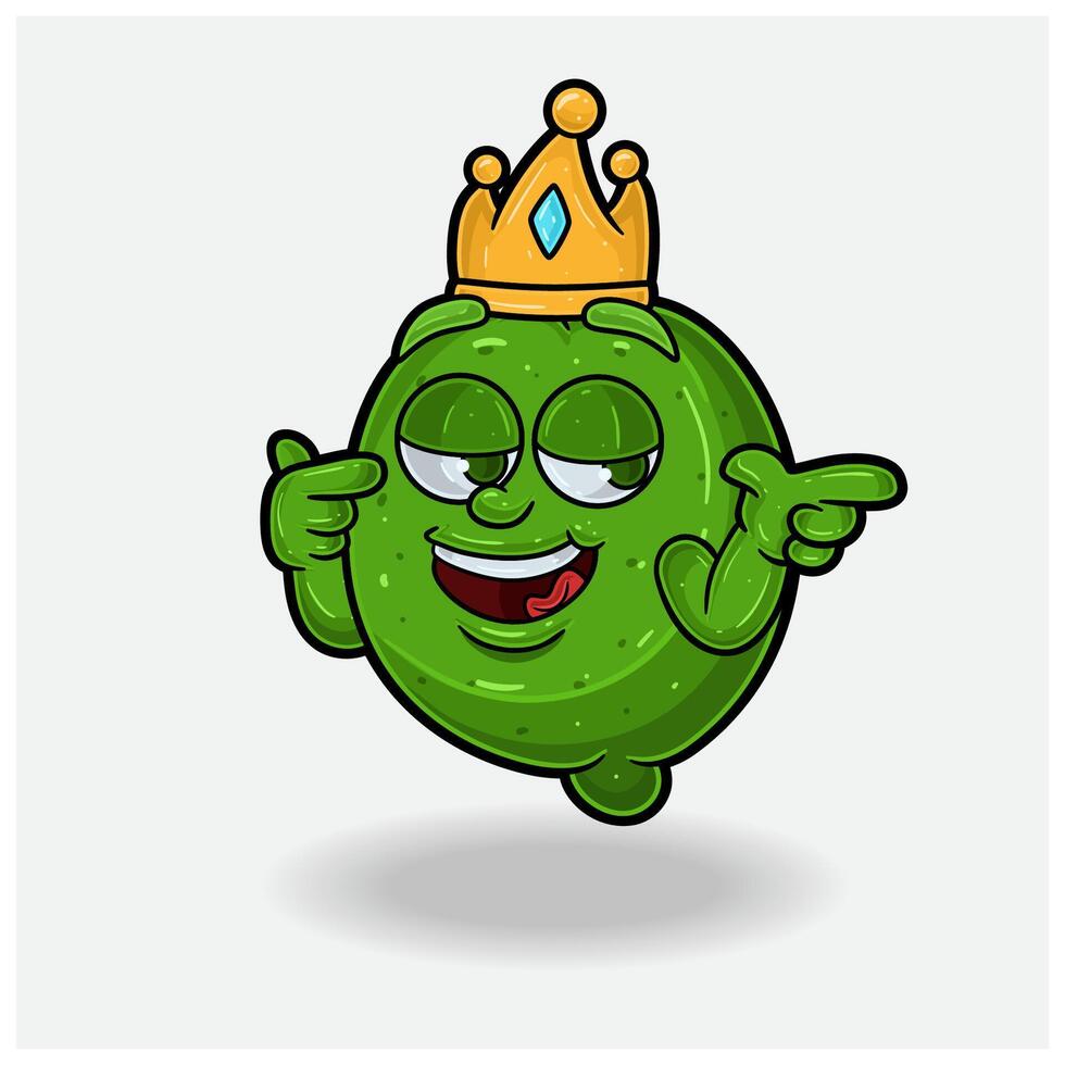 Lime Mascot Character Cartoon With Smug expression. vector