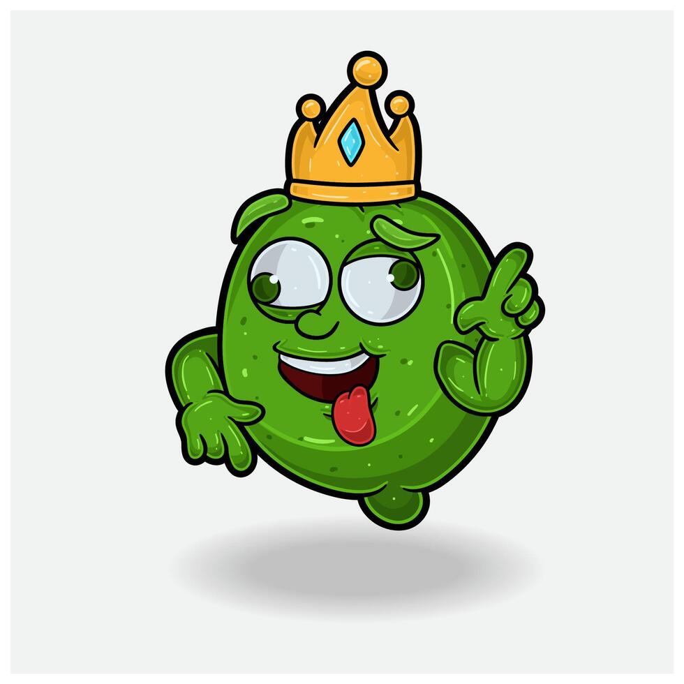 Lime Mascot Character Cartoon With Crazy expression. vector