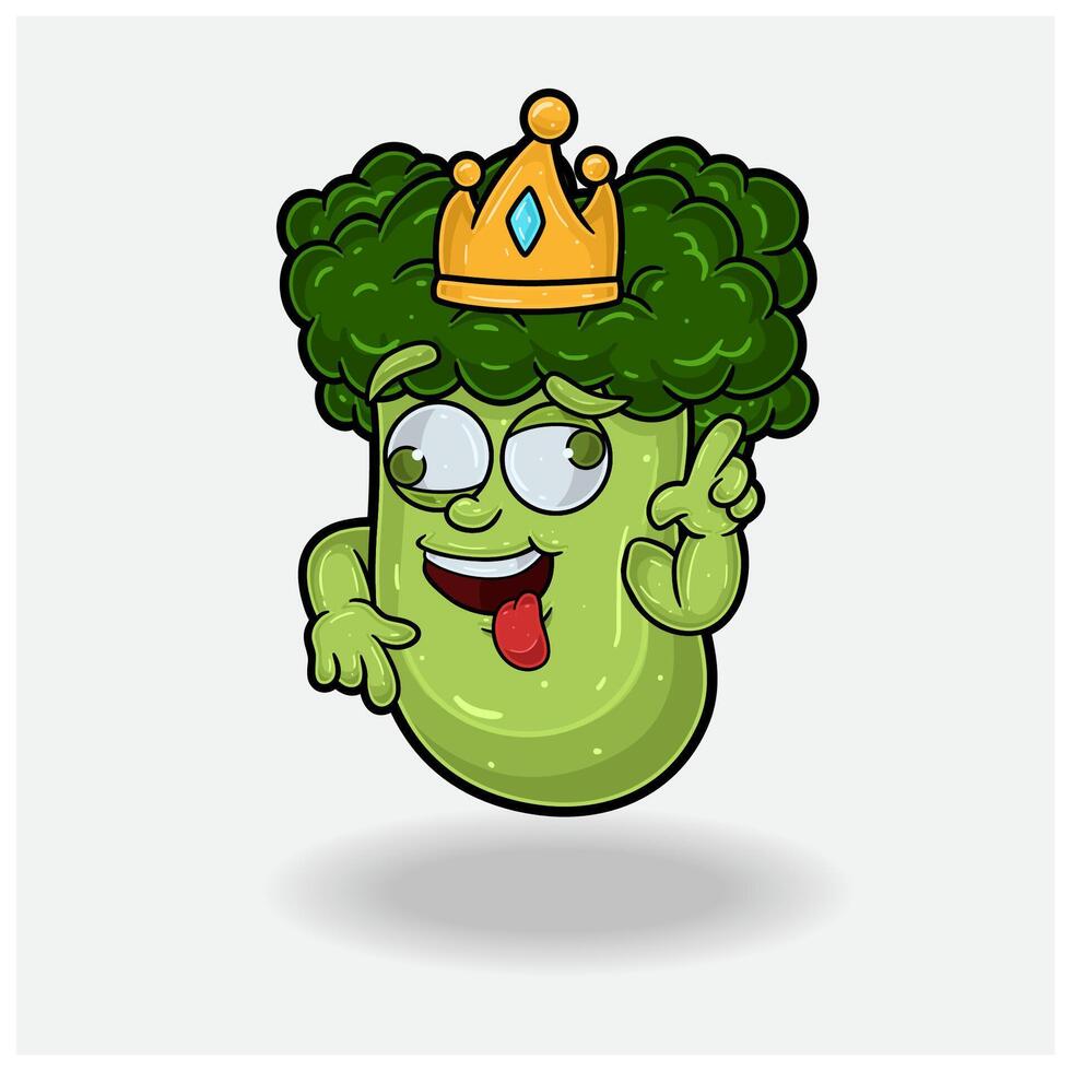 Broccoli Mascot Character Cartoon With Crazy expression. vector