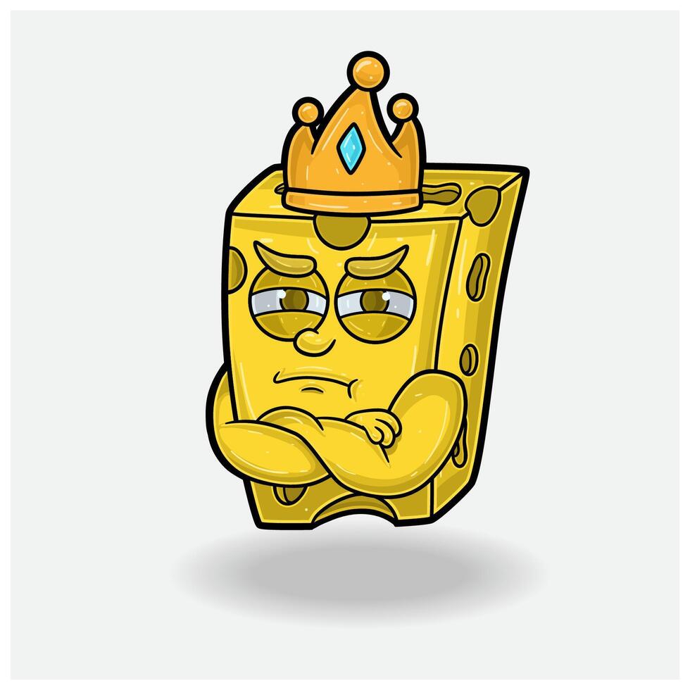 Cheese Mascot Character Cartoon With Jealous expression. vector