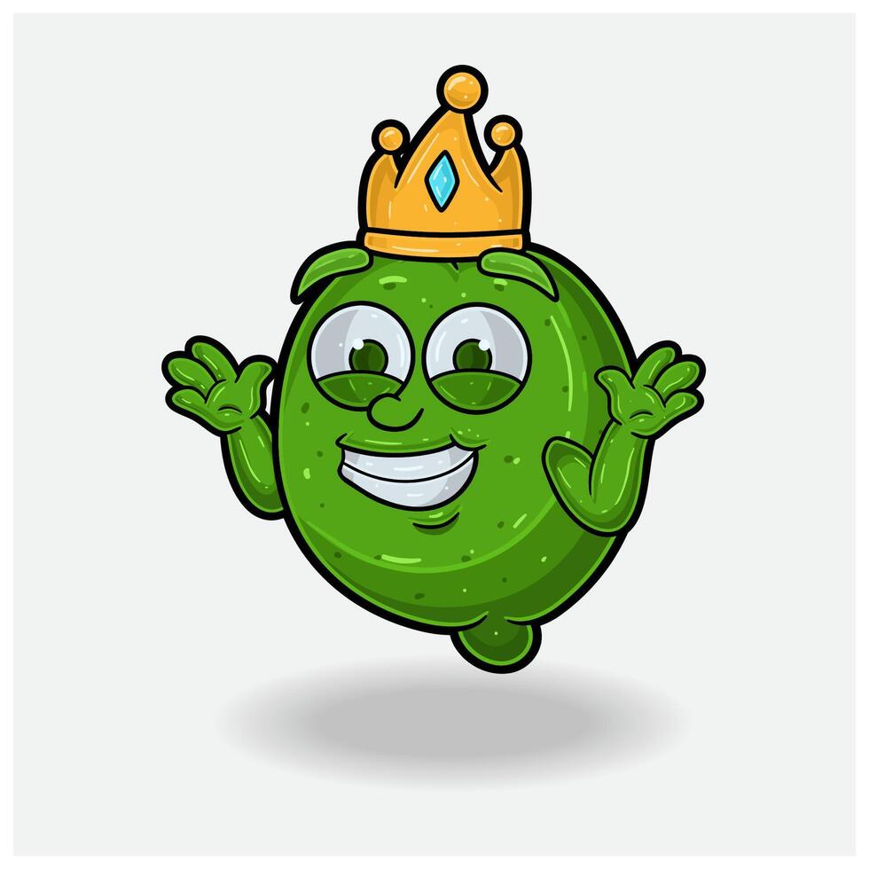 Lime Mascot Character Cartoon With Dont Know Smile expression. vector