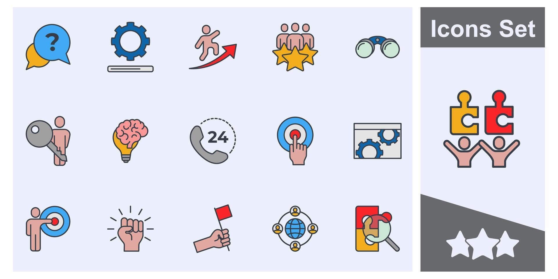 Business teamwork icon set symbol collection, logo isolated illustration vector