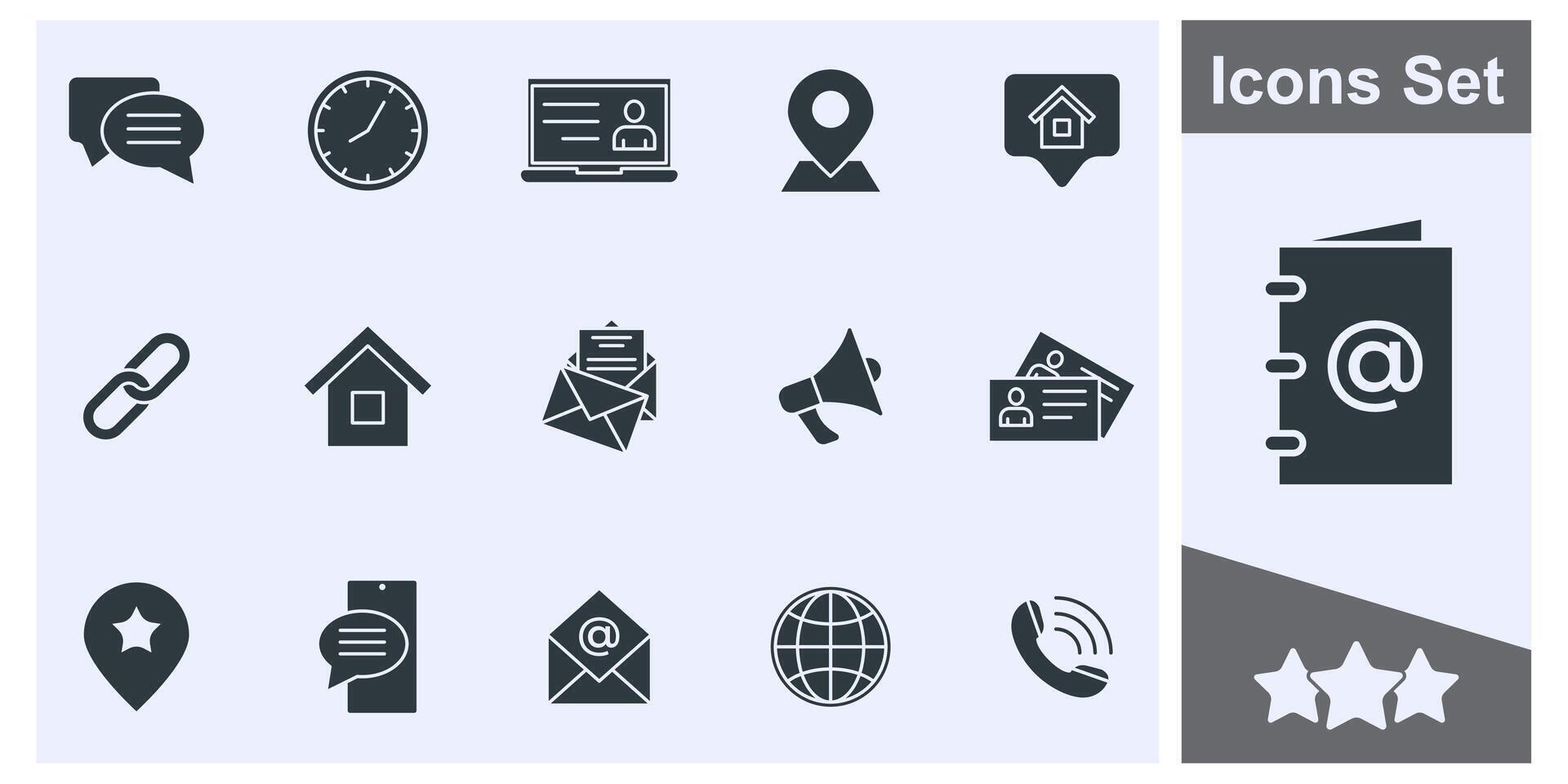 Contact us icon set symbol collection, logo isolated illustration vector