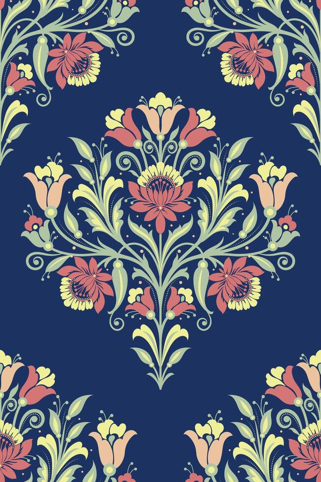 Seamless pattern background Geometric ethnic oriental ikat seamless pattern traditional Design for background, carpet, wallpaper, clothing, wrapping, Batik, fabric, illustration embroidery style. vector
