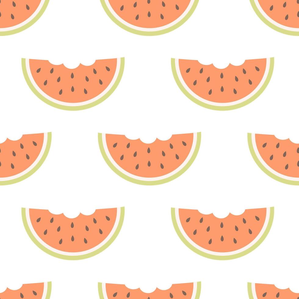 Seamless pattern with cute watermelon slices. Fruits seamless pattern vector
