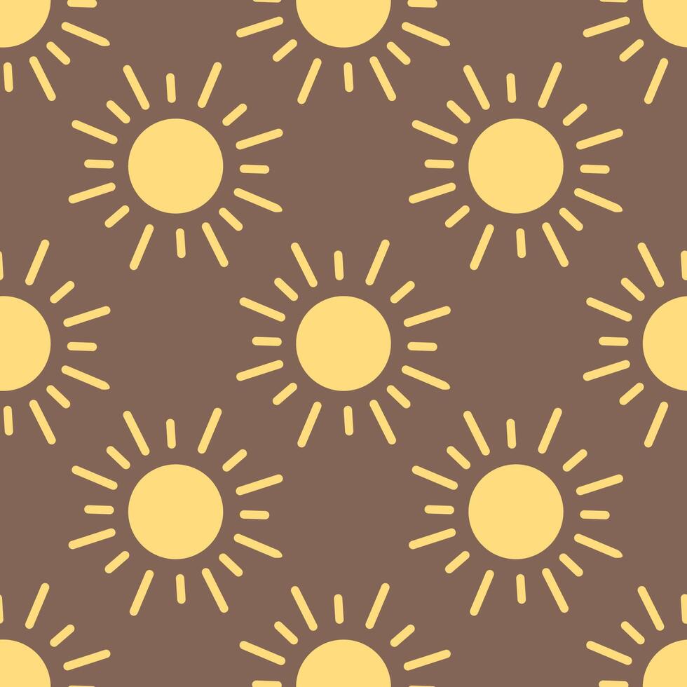 Minimalist abstract seamless pattern with sun. Seamless pattern for wallpaper, textile, fabric, wrapping paper vector