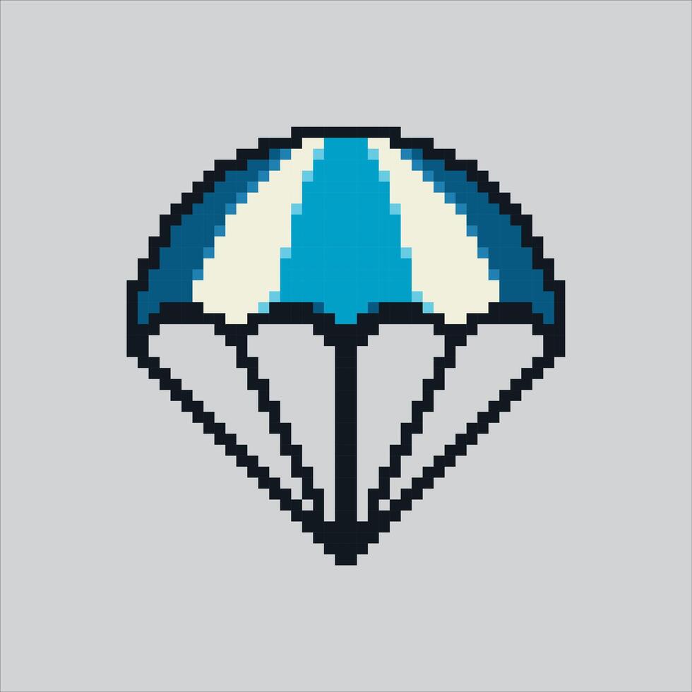 Pixel art illustration Military Parachute. Pixelated Parachute. Military Parachute War pixelated for the pixel art game and icon for website and game. old school retro. vector