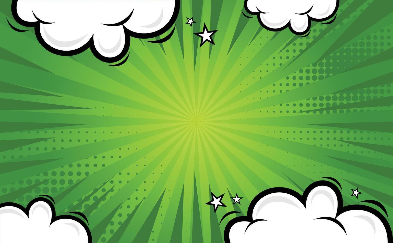 Green Comic Cartoon Background Design Template vector